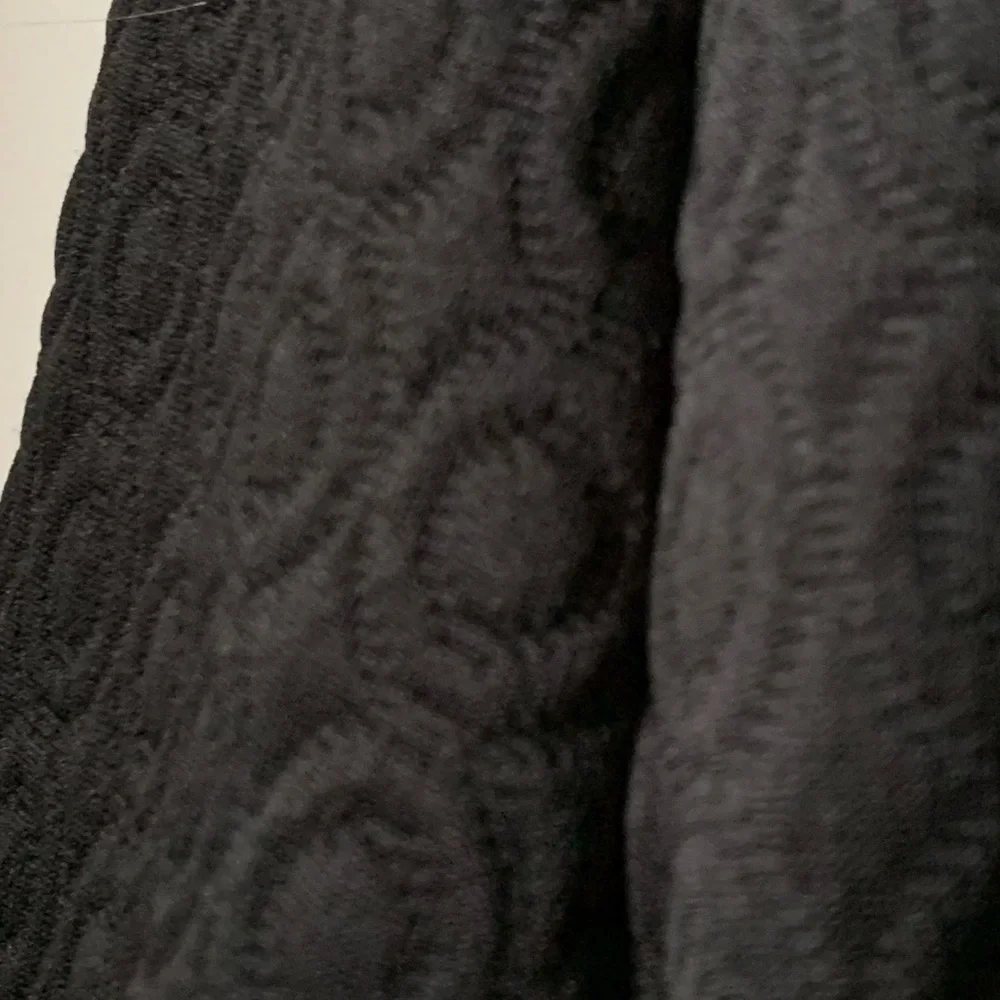 ROZ & ALI Women’s Black Textured Studded 3/4 Sleeve Open Front Duster Cardigan